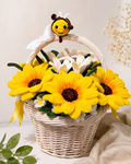 Cesta de Girasoles de limpiapipas